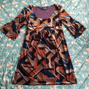 Velour bell sleeve dress